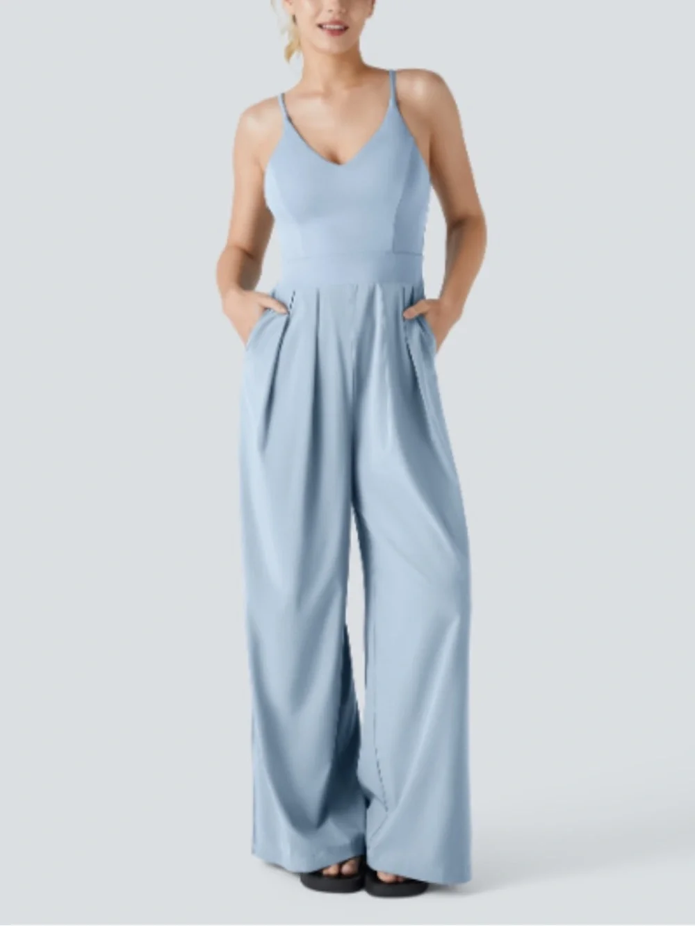 Blue Jumpsuit with Pockets - Picture 1 of 6